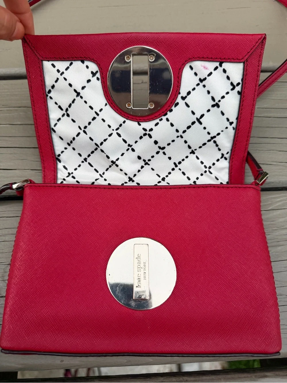 kate spade Newbury Lane Sally crossbody bag in red saffiano leather